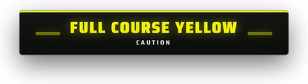 Oval Pylon full course yellow caution banner, sample data